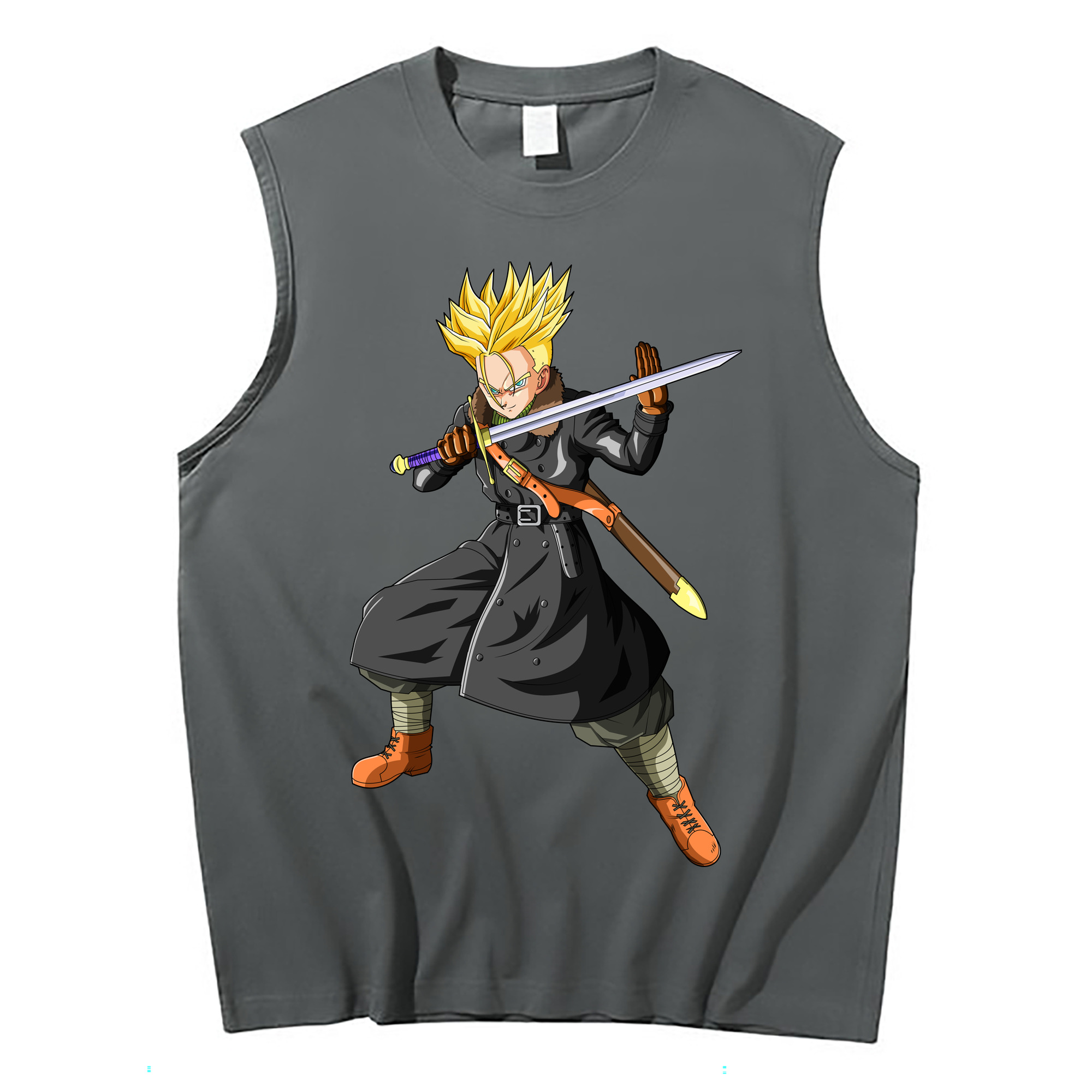 （画像用） ドラゴンボール トランクス（Torankusu）DRAGON BALL Trunks コットン100％タンクトップ（フロントプリント）
